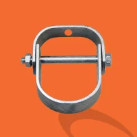 Galvanized steel clevis hanger displayed in our Riyadh building materials inventory