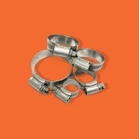 Assorted stainless steel worm drive hose clips available for bulk order from our Riyadh warehouse