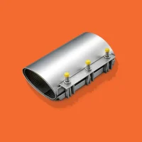 Stainless Steel Pipe Repair Clamp Stainless steel emergency pipe repair clamp with multi-bolt securing band ready for dispatch in Riyadh